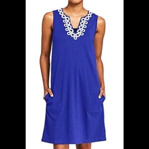 Land’s End cover-up dress purple with white trim size extra small tall
